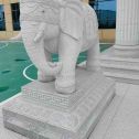 西宁 白麻花岗岩动物异形石雕-大象