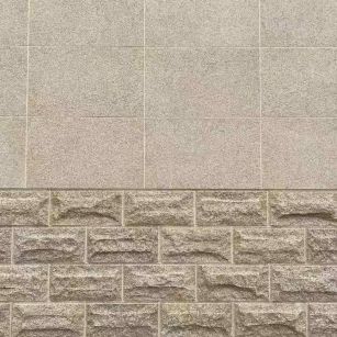 西宁 黄金麻自然面蘑菇石配荔枝面干挂