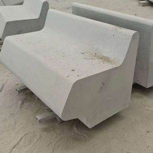 西宁 芝麻白花岗岩异形坐凳，石凳