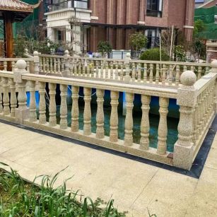 西宁黄金麻花岗岩石材栏杆，扶手，将军柱，花瓶柱