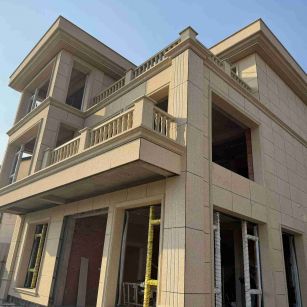 西宁 黄金麻花岗岩石材荔枝面外墙干挂效果展示