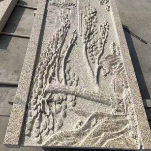 西宁 黄金麻雕刻板浮雕迎客松