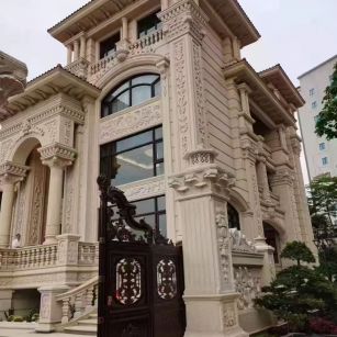 西宁 黄金麻花岗岩别墅外墙干挂效果展示