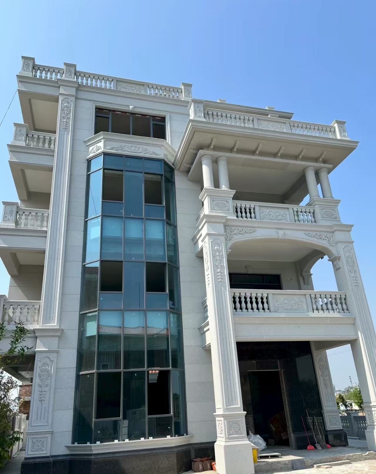 西宁 白麻花岗岩别墅外墙干挂效果展示