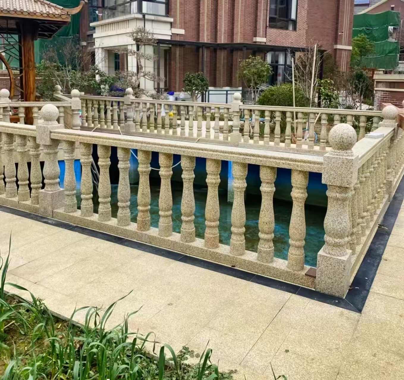 西宁黄金麻花岗岩石材栏杆，扶手，将军柱，花瓶柱