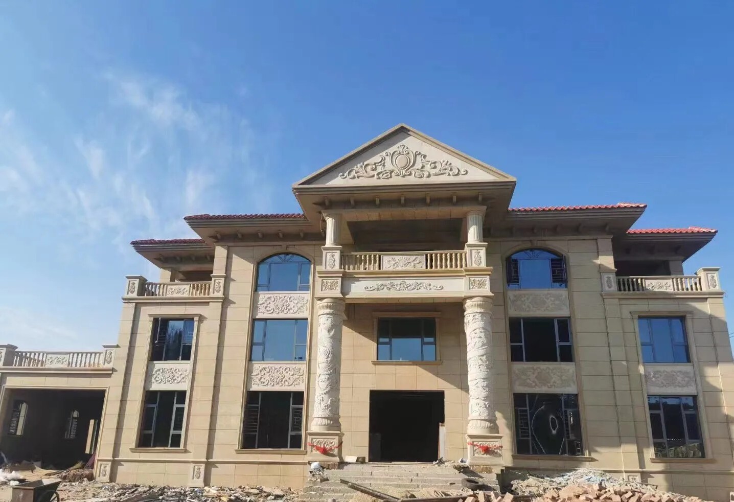 西宁 黄金麻花岗岩别墅外墙干挂